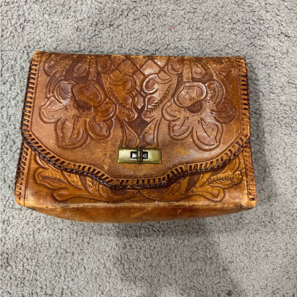 Handcrafted Floral Leather Bag